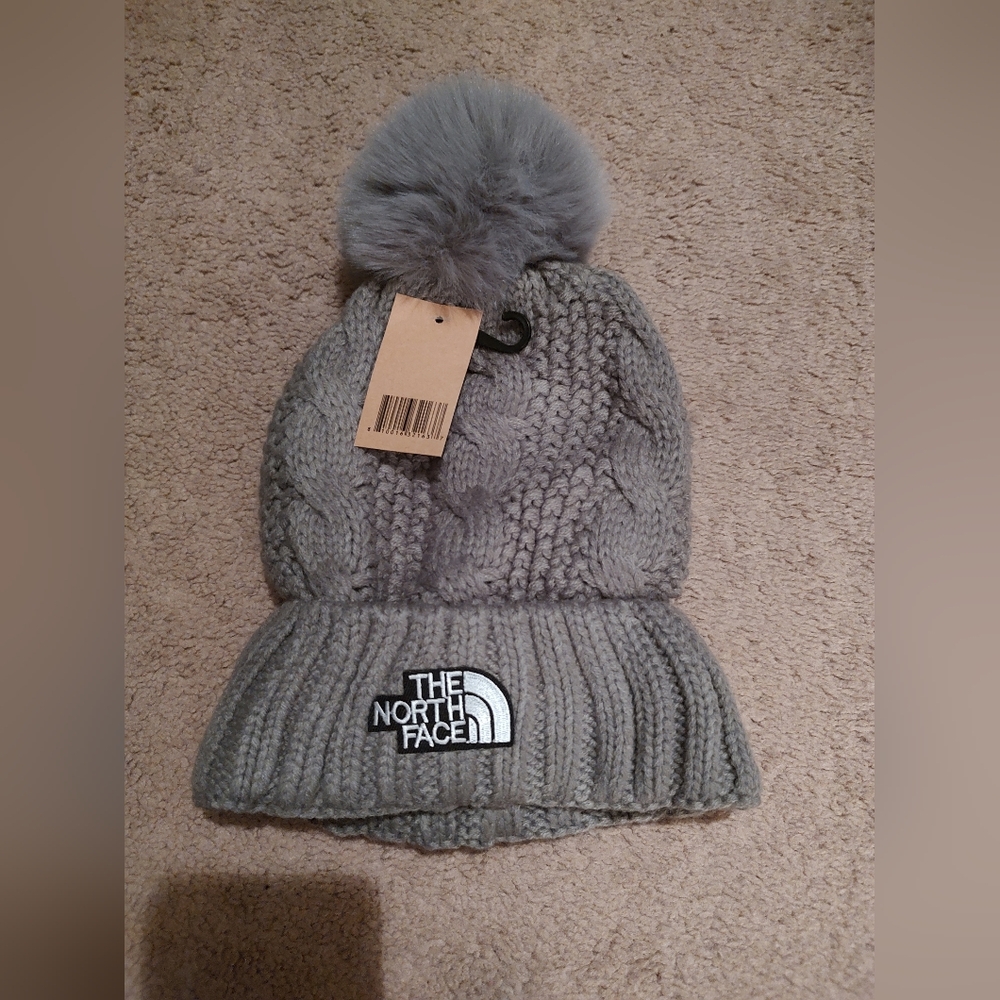The North Face Gray Cable Knit Beanie